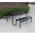 Galvanized steel picnic table with bench,outdoor metal table bench